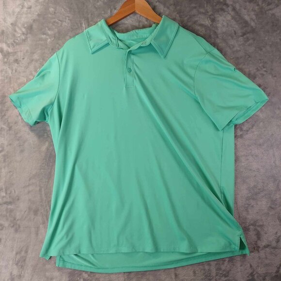 All‎ In Motion Men's XL Mint Green Vibrant Preppy Stretchy Athleisure Polo Shirt - Picture 1 of 7